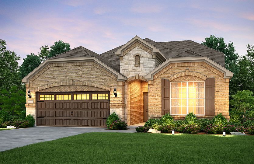 The Mooreville, a two-story home with 2-car garage, shown with Home Exterior C