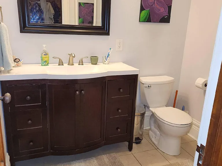 Bathroom with wall heater