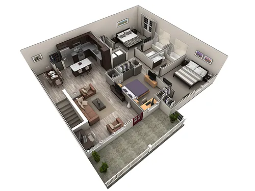 Floor plan 3 BR Grand Overlook