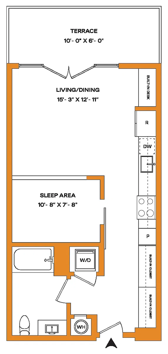 Floor plan Studio-S5-T Mason
