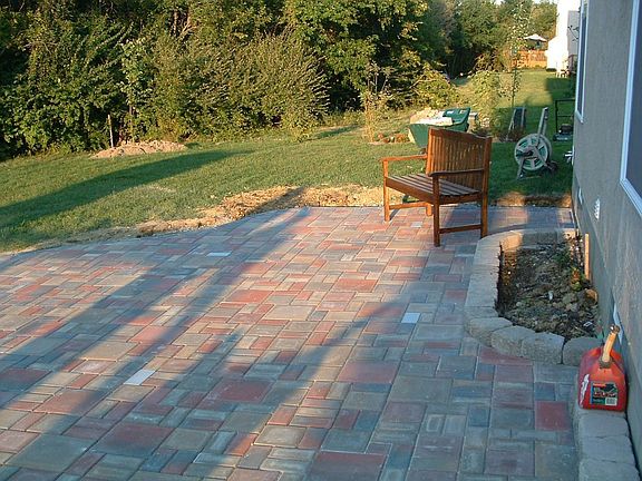 Paver Patio - evening sun from the west