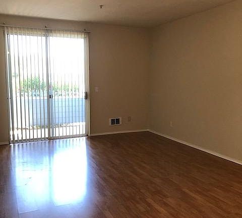 Living room looking out to patio