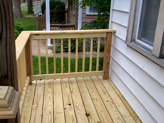 Expanded front porch, recently painted