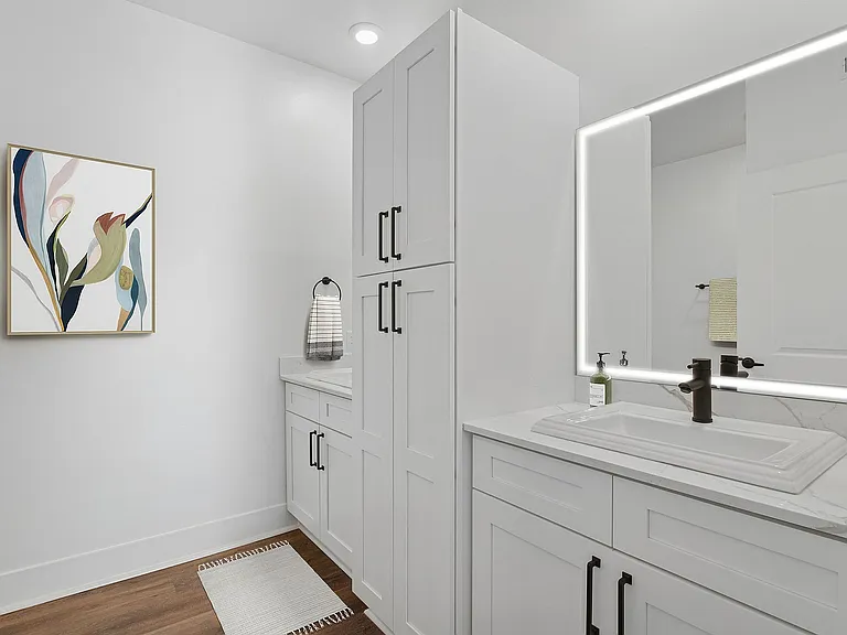 Bathroom with Internally Lit Mirror