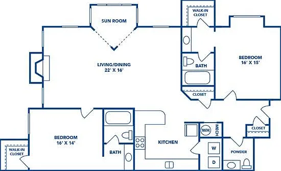 2 Bedroom | 2.5 Bath | 1380 SF 2 Bedroom | 2.5 Bath | 1380 SF