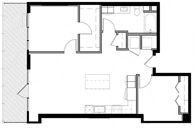Floor plan 2D w/ Balcony