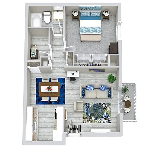 Floor plan 1 Bed | 1 Bath