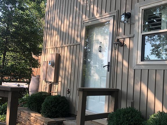 Side view of front door