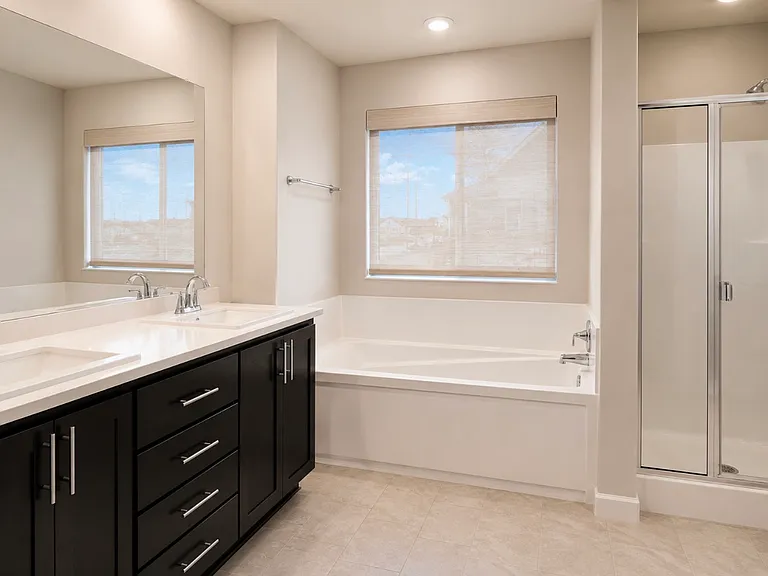Deep Soaking Tub, Walk-In Shower, and Private Toilet.