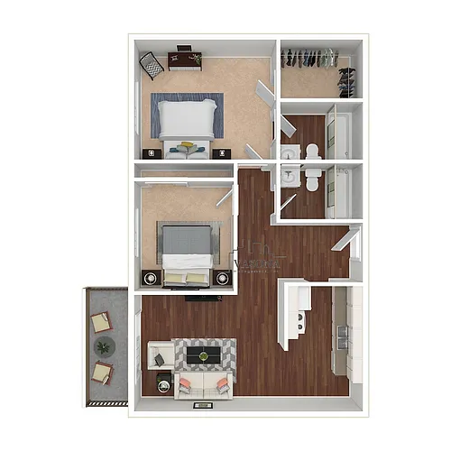 Floor plan Courtyard 2x2