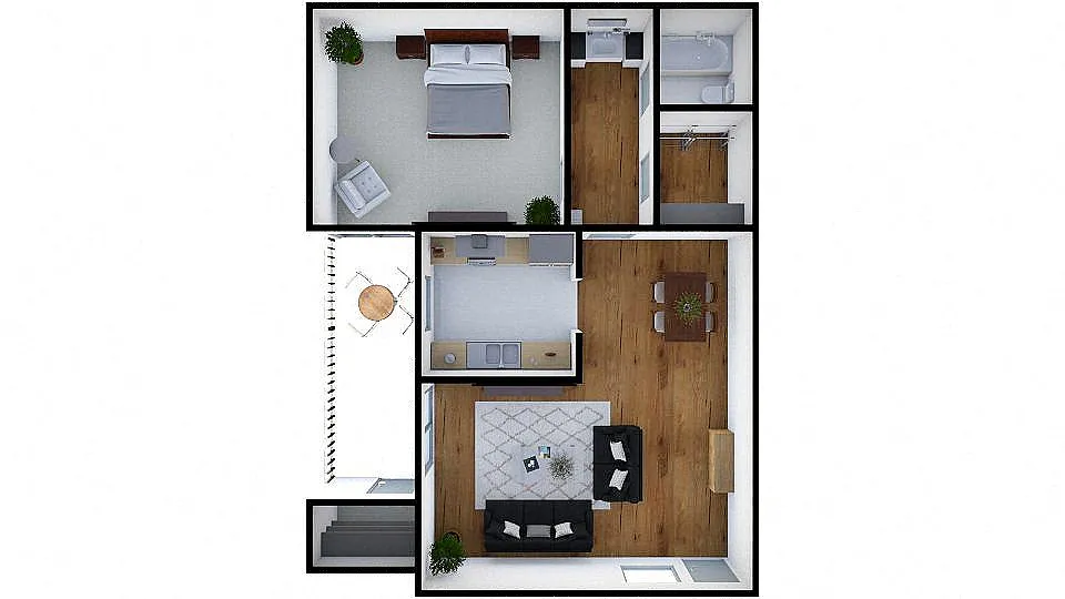 Floor plan One Bedroom One Bath
