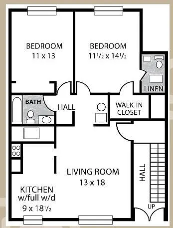 Floor plan Two Bedroom