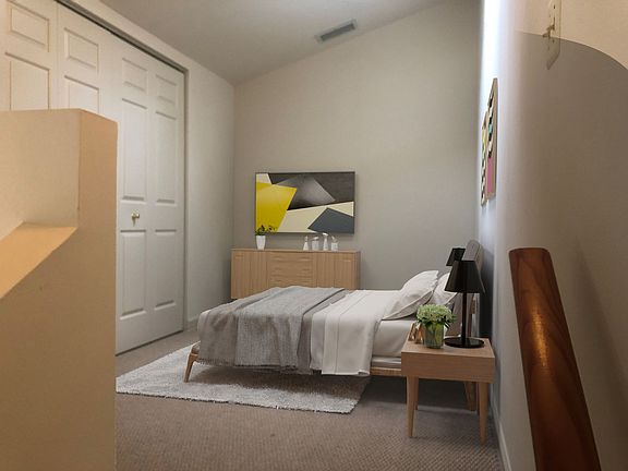 Studio loft bedroom (virtually staged)