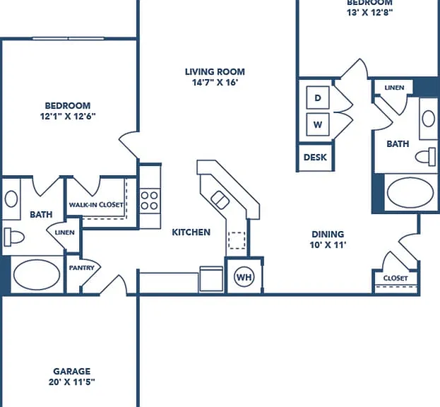 2 Bedroom | 2 Bath | 1177 SF | Attached Garage 2 Bedroom | 2 Bath | 1177 SF | Attached Garage