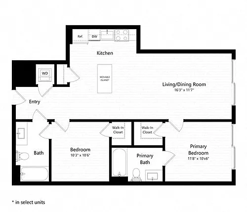 Floor plan 2 Bed - 2 Bath | b14 - Weiler