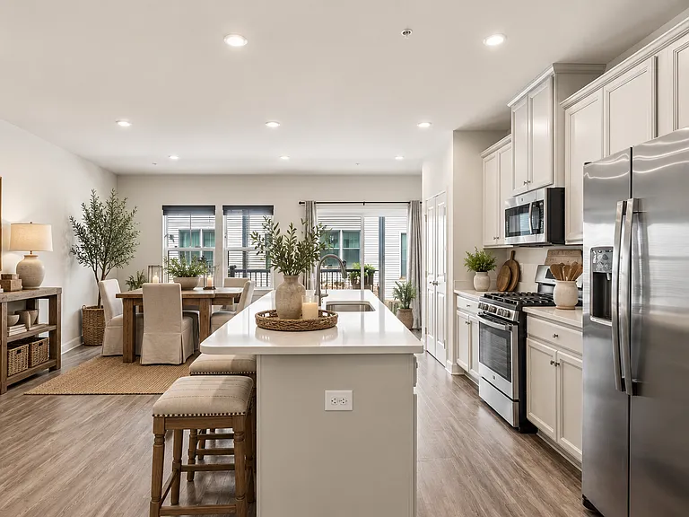 Open living room, kitchen and dining create the perfect entertaining space (Photos are virtually staged)