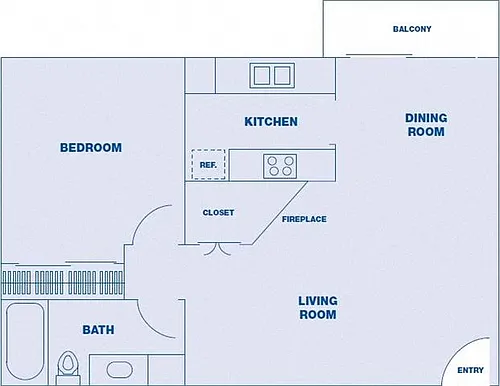 Floor plan 1 Bedroom/ 1 Bath