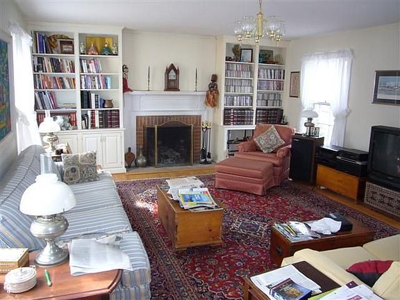 Family room with fireplace