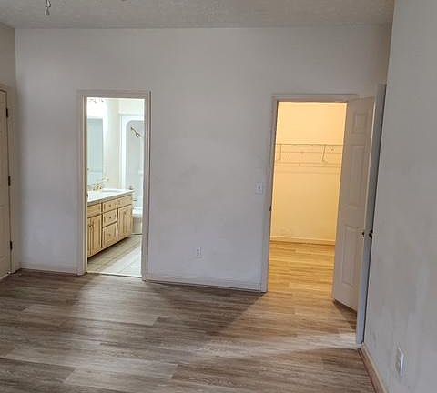 Master bedroom with walk in closet