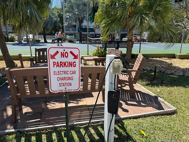 Electric car charging station.