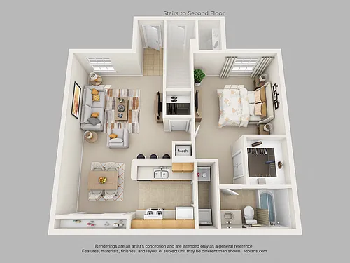 Floor plan One Bedroom One Bath
