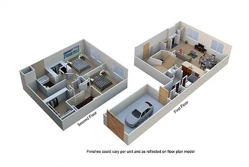 Floor plan Two Bedroom 2.5 Bath