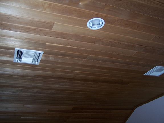 Cedar ceilings in pool area