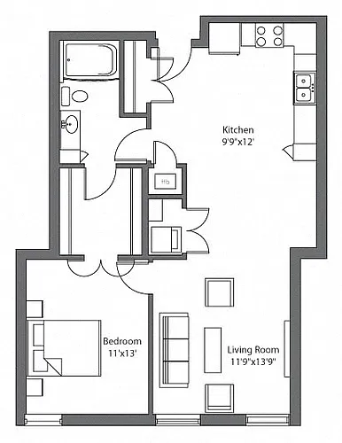 Floor plan Bottlehouse Loft 252