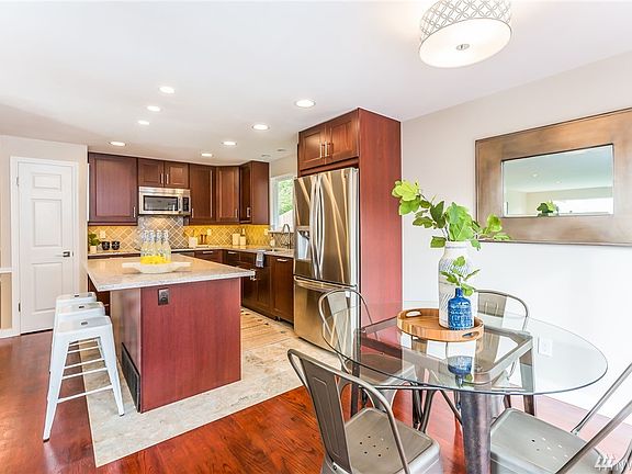 The breakfast bar and dining area provide plenty of seating when it's time to entertain.