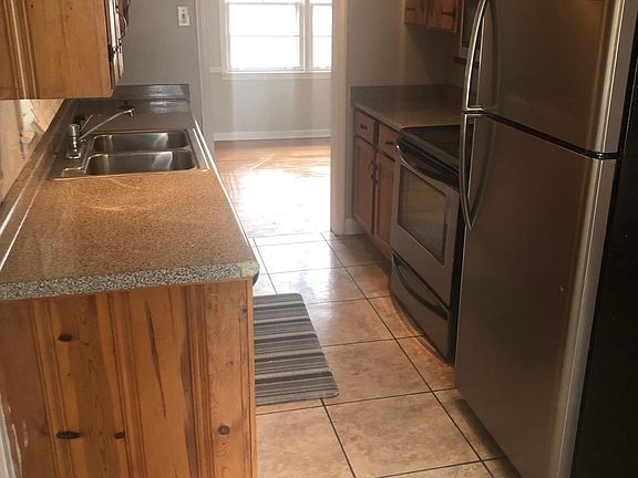 Kitchen with stainless steel appliances
