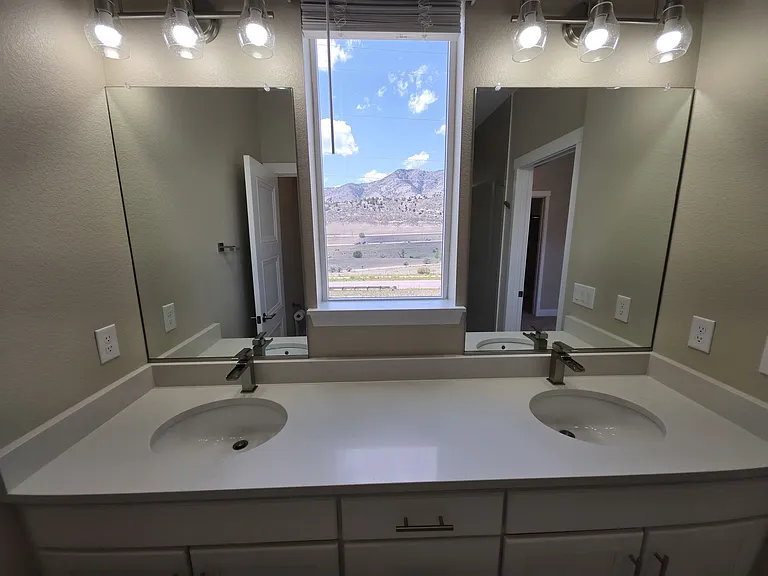 Master bath vanity and window