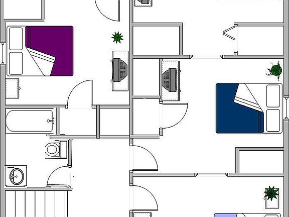 Floor plan of 2nd floor of apartment (3rd floor of home)