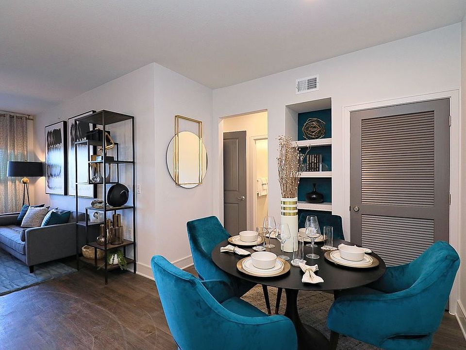 Dining area with hard surface flooring