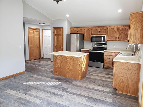 Kitchen with stainless steel appliances