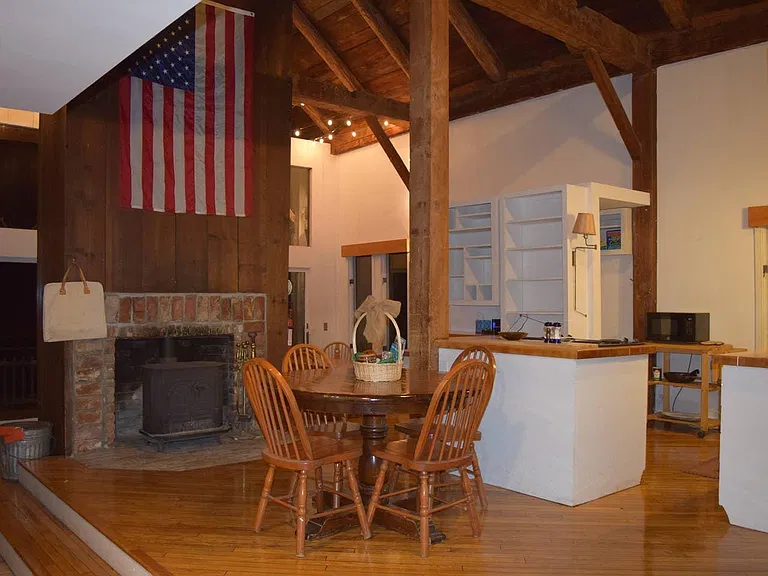 Dining and wood stove area