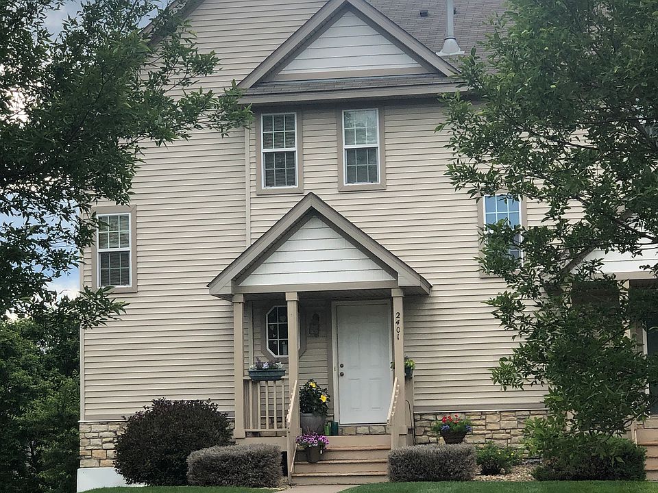 Front of home. End unit.