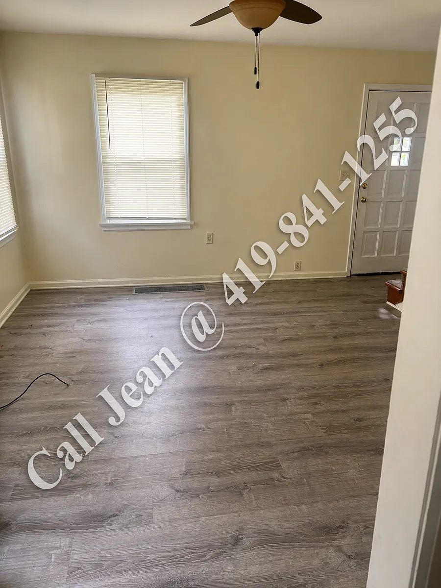 living room w/ceiling fan and vinyl plank - 803 Wall St #1