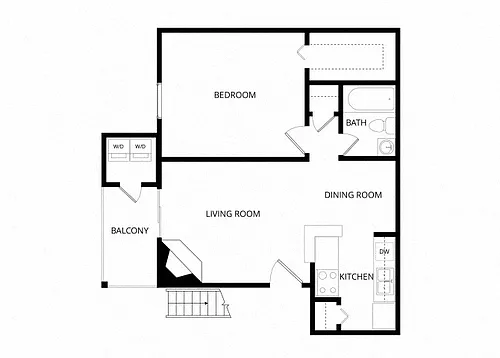 Floor plan 1 bedroom flat