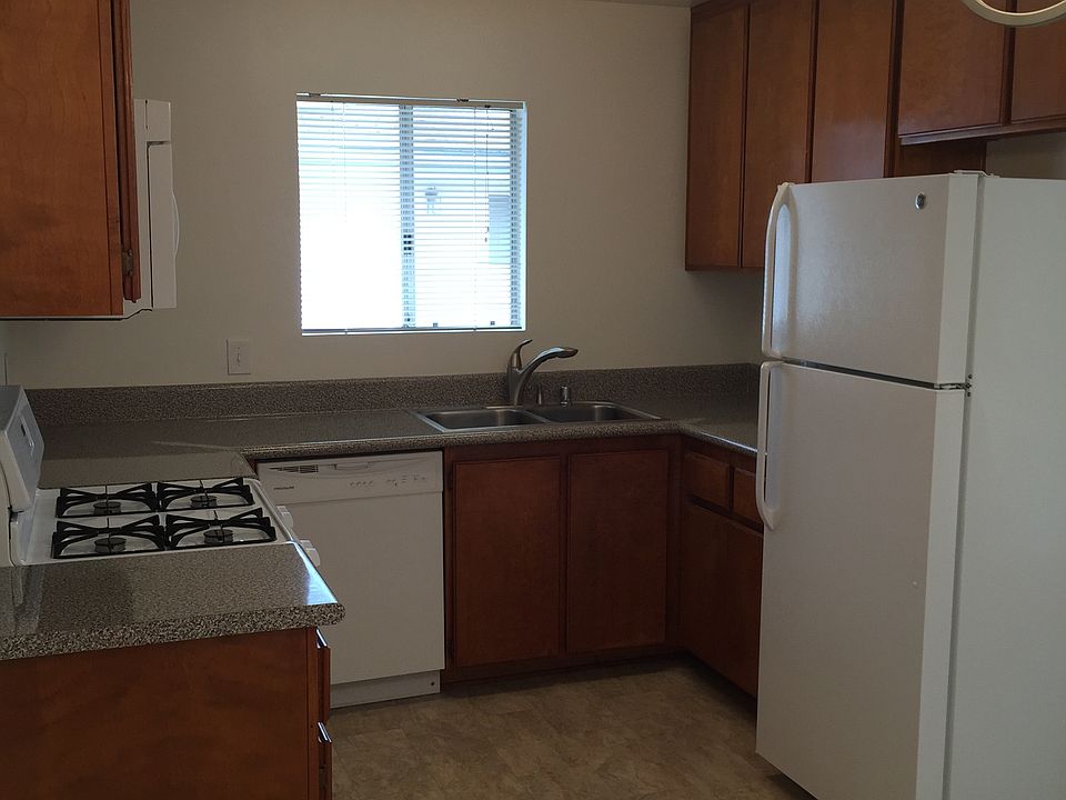 Furnished with refrigerator, range, over the range microwave