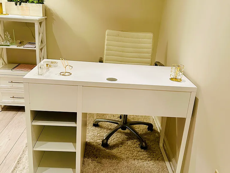 Desk and office supplies ready for the busy person who needs to work from home