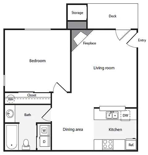 Floor plan 1BD/1BA