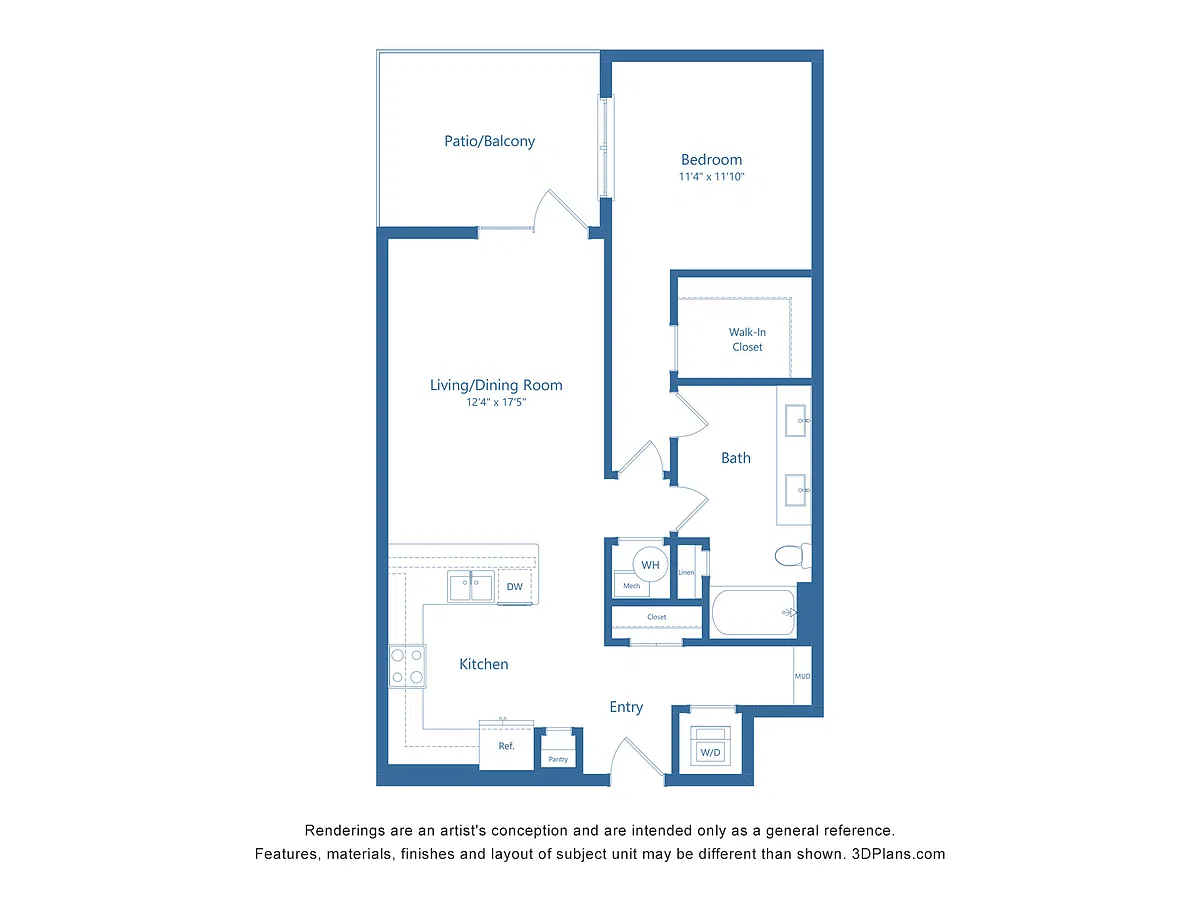 Floor plan A10 | 1 Bed | 1 Bath