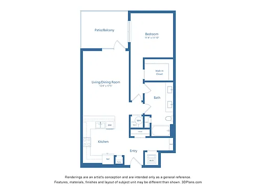 Floor plan A10 | 1 Bed | 1 Bath