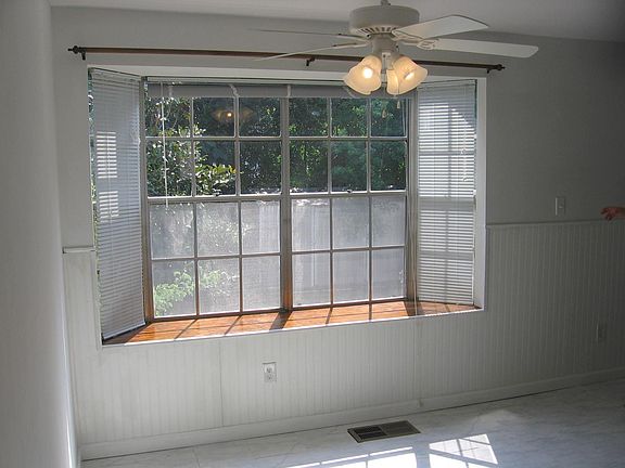 Bay window looking into back yard