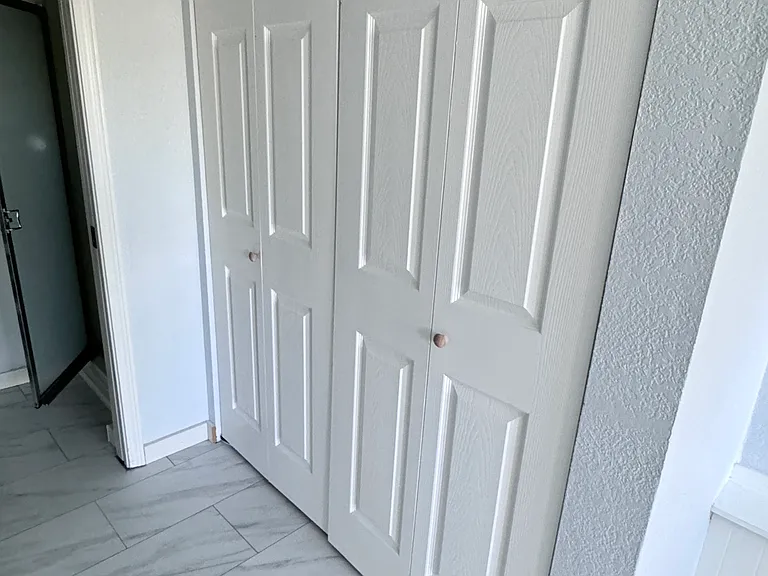Closet in master restroom