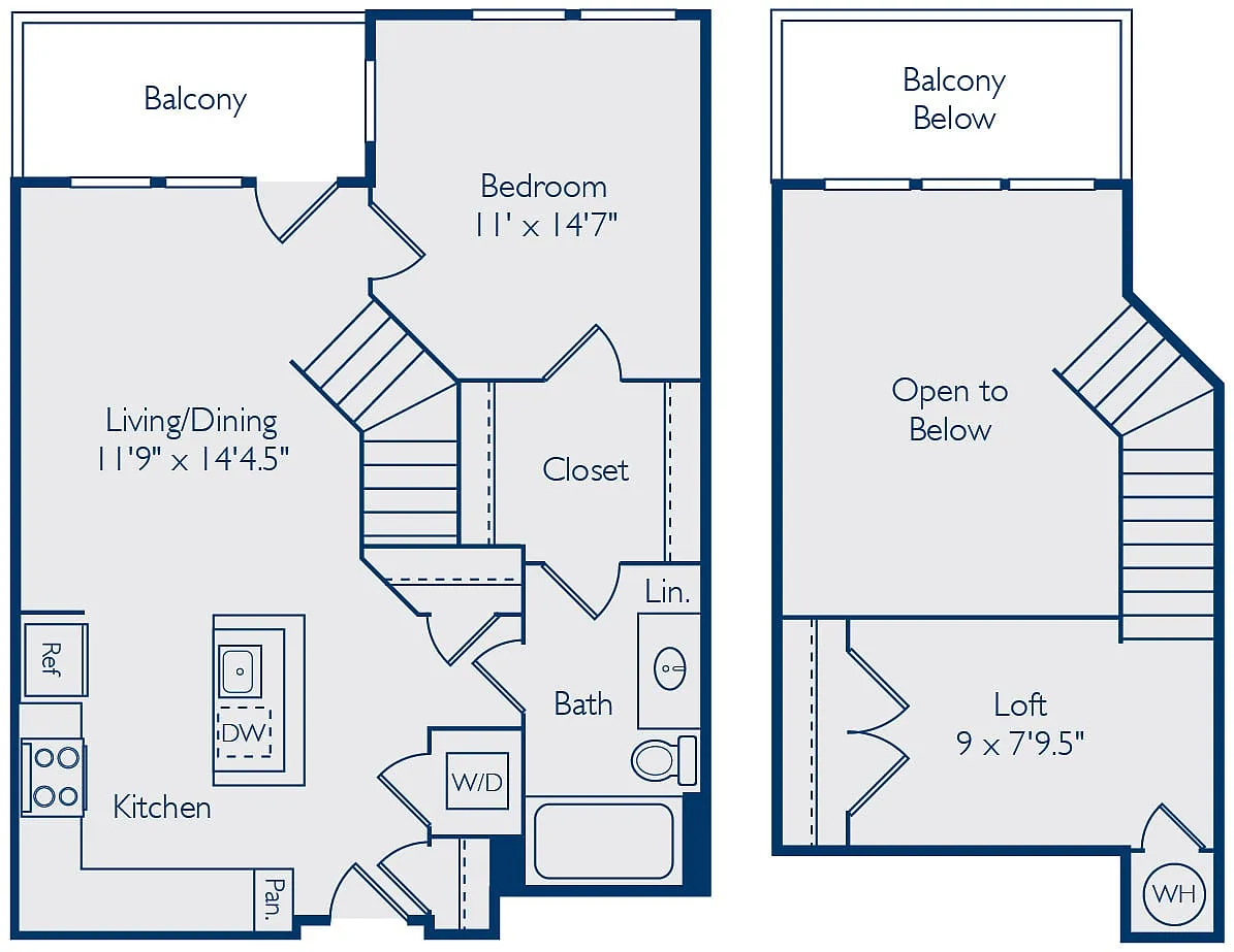 Floor plan 1 Bed 1 Bath A1SL