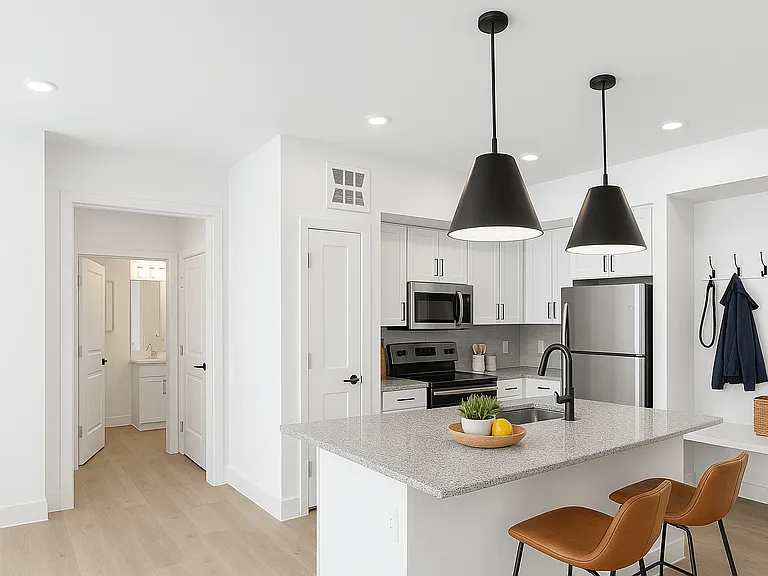 Spacious, bright kitchen with modern finishes perfect for everyday living.