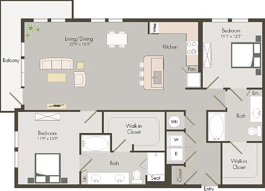 B5A | 2 bed 2 bath | 1352 sq ft B5A | 2 bed 2 bath | 1352 sq ft