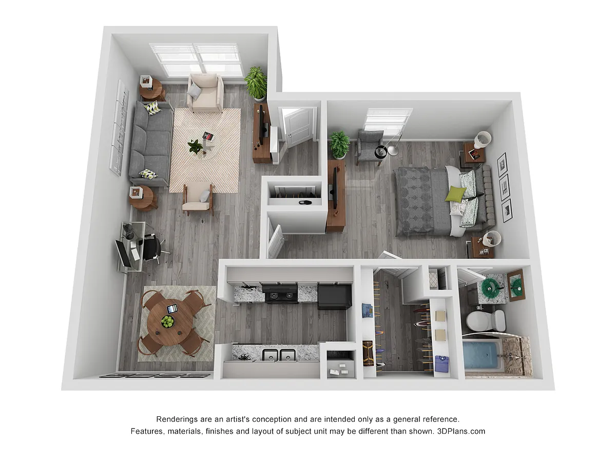 Floor plan 1X1F Renovated