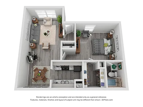 Floor plan 1X1F Renovated